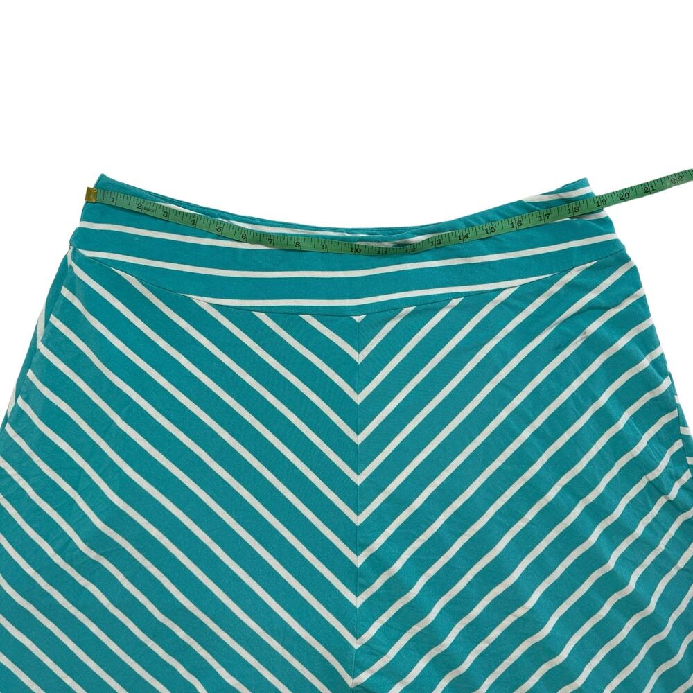 COLUMBIA PFG Omni-Wick Pull On A-line Skirt in Teal White Stripe Size XL Rayon - Picture 5 of 6